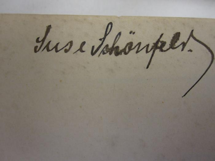 Vv 246: Tannhäuser und der Sängerkrieg auf Wartburg (1909);J / 1384 (Schönfeld, Suse), Von Hand: Autogramm, Name; 'Suse Schönfeld.'. 