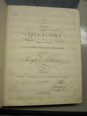 No 766 Humm 1: Trois quatuors [Noten]