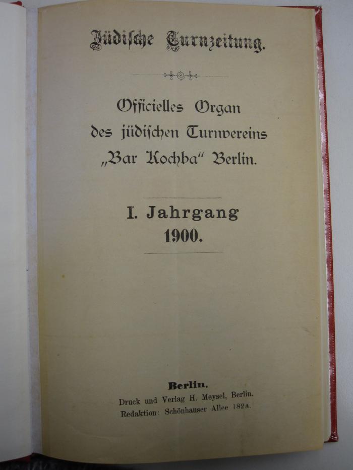 Spo 102 33: Jüdische Turnzeitung. (1900)