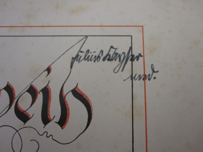 Rara Cm 622 x, 2. Ex.: Kirchweih : Gedichte in oberbayerischer Mundart;G48 / 2106 (Kayser-Petersen, Julius Emil), Von Hand: Autogramm, Name, Berufsangabe/Titel/Branche; 'Julius Kayser med.'. 