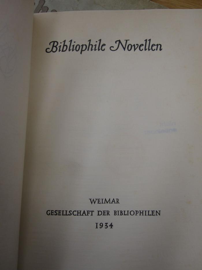 Ch 596: Bibliophile Novellen (1934)