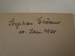 50 / 809 (Glöckner, Stephan), Von Hand: Autogramm, Datum, Name; 'Stephan Glöckner 10. Jan. 1925.'. 