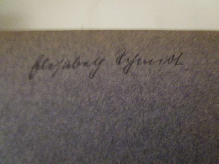 A 800 20a: 2.1922: Bücherei und Bildungspflege (1922);52 / 967 (Schmidt, Elisabeth), Von Hand: Name, Autogramm; 'Elisabeth Schmidt'. 