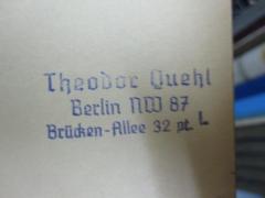 G45 / 154 (Quehl, Theodor), Stempel: Name, Ortsangabe; 'Theodor Quehl Berlin NW 87 Brücken-Allee 32 pt.'. 