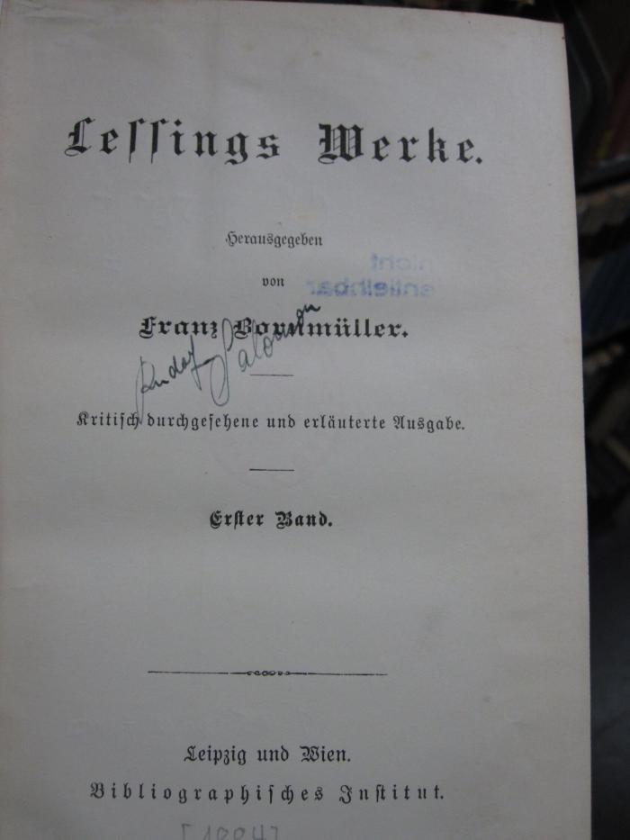 Cl 450: Lessings Werke ([1884])