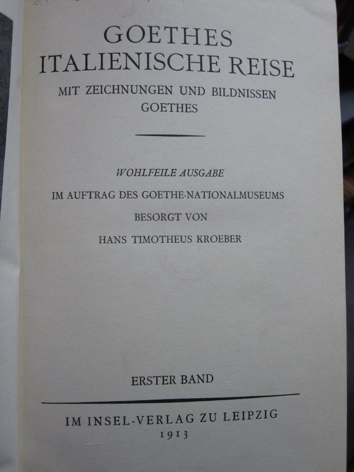 Cl 219: Goethes italienische Reise (1913)