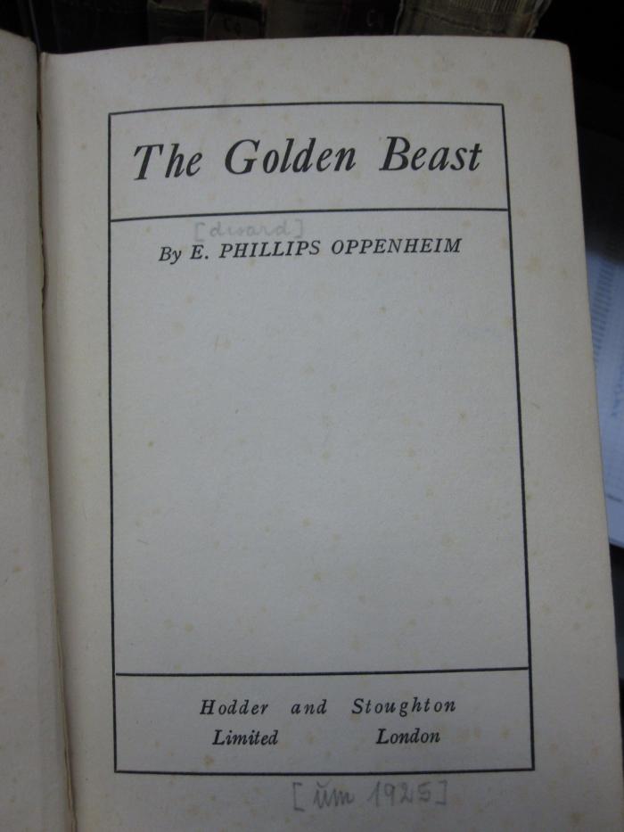 Cq 1667: The Golden Beast ([1925])