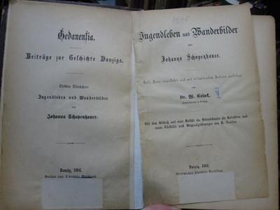 Cg 2359: Jugendleben und Wanderbilder von Johanna Schopenhauer (1884)