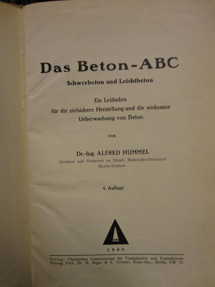 Tc 480 d: Das Beton-ABC (1940)