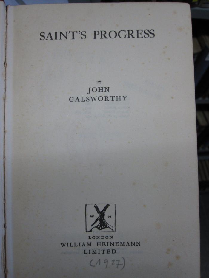 Cq 55 1927, 2. Ex.: Saint's Progress (1927)
