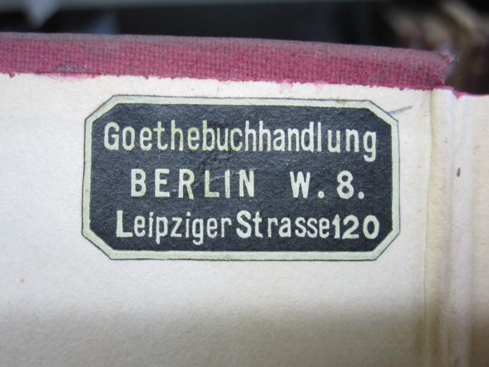 Cq 55 1927, 2. Ex.: Saint's Progress (1927);G45 / 1362 (Goethebuchhandlung), Etikett; 'Goethebuchhandlung Berlin W. 8. Leipziger Strasse 120'. 