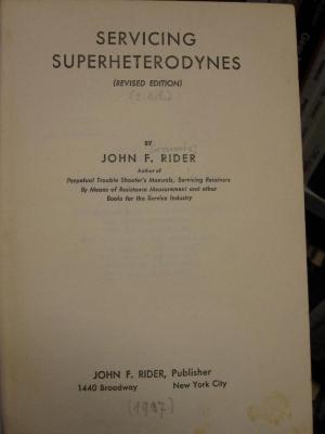 To 168 c: Servicing superheterodynes (1937)