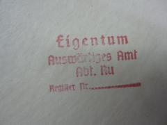 G45 / 2135 (Deutsches Reich. Auswärtiges Amt), Stempel; 'Eigentum Auswärtiges Amt Abt. Ru Register Nr.________'. 