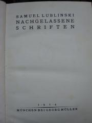 Cc 237: Nachgelassene Schriften (1914)