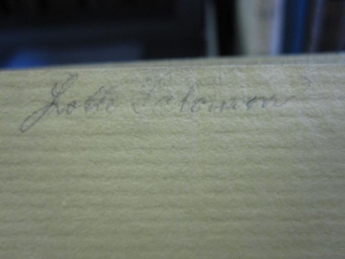 Ct 1445 1907: Lettred de Mon Moulin (1907);G45 / 2001 (Salomon, Lotte), Von Hand: Autogramm, Name; 'Lotte Salomon'. 