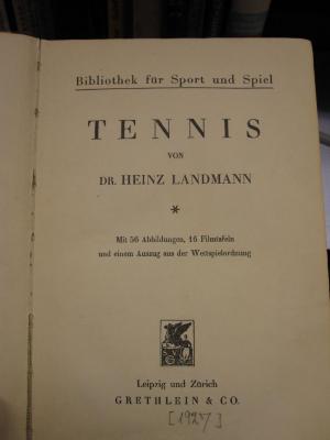 Tx 901: Tennis (1927)