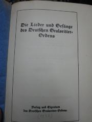 Ch 488: Die Lieder und Gesänge des deutschen Gralsritter-Ordens ([1932])