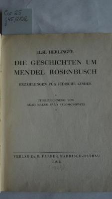 Cw 25: Die Geschichte um Mendel Rosenbusch : Erzählungen für jüdische Kinder (1929)