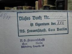 G45 / 2280 (N.S.-Frauenschaft Gau Berlin), Von Hand: Signatur; '65/37'. 