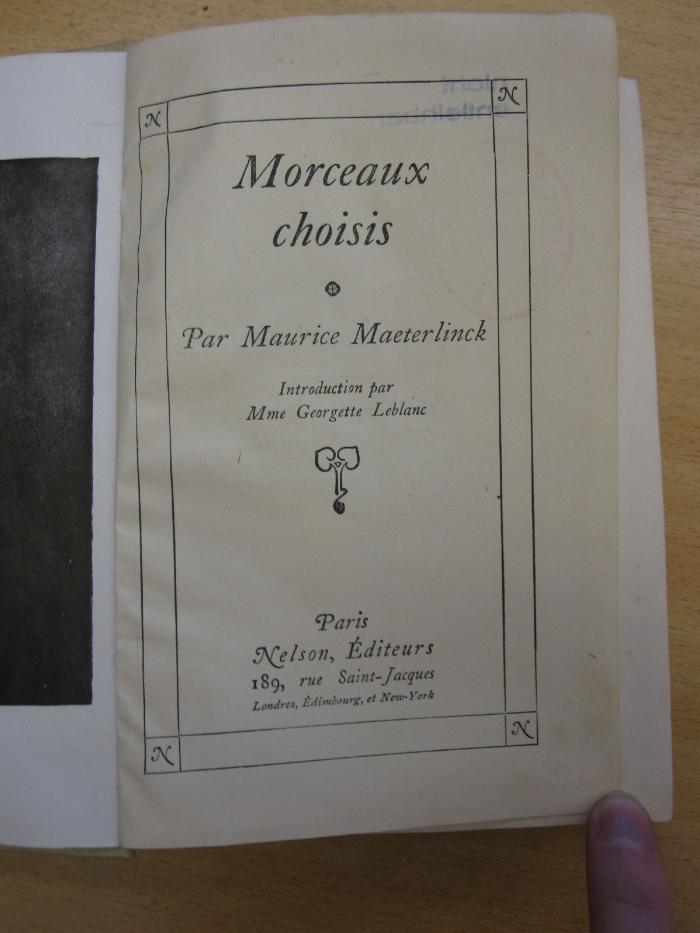 Ct 1222 2. Ex.: Morceaux choisis ([1910])