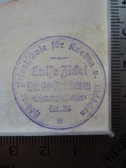 G45 / 2263 (Zickel, Luise), Stempel: Name, Ortsangabe, Berufsangabe/Titel/Branche; 'Höhere Privatschule für Knaben u. Mädchen 
Luise Zickel 
Berlin-Friedenau 
Schmargendorfer-Str. 25'.  (Prototyp)