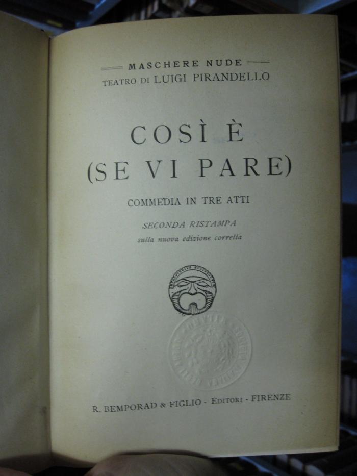 Ct 1476 b: Così è (se vi pare) (1927)