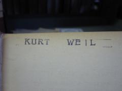 G45 / 2378 (Weil, Kurt), Stempel: Name; 'Kurt Weil'. 