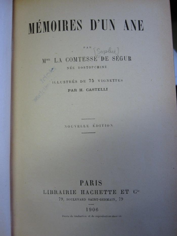 Ct 1465: Mèmoires d'un ane (1906)