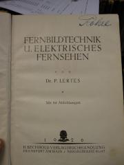 To 53 2. Ex.: Fernbildtechnik u. Elektrisches Fernsehen (1926)