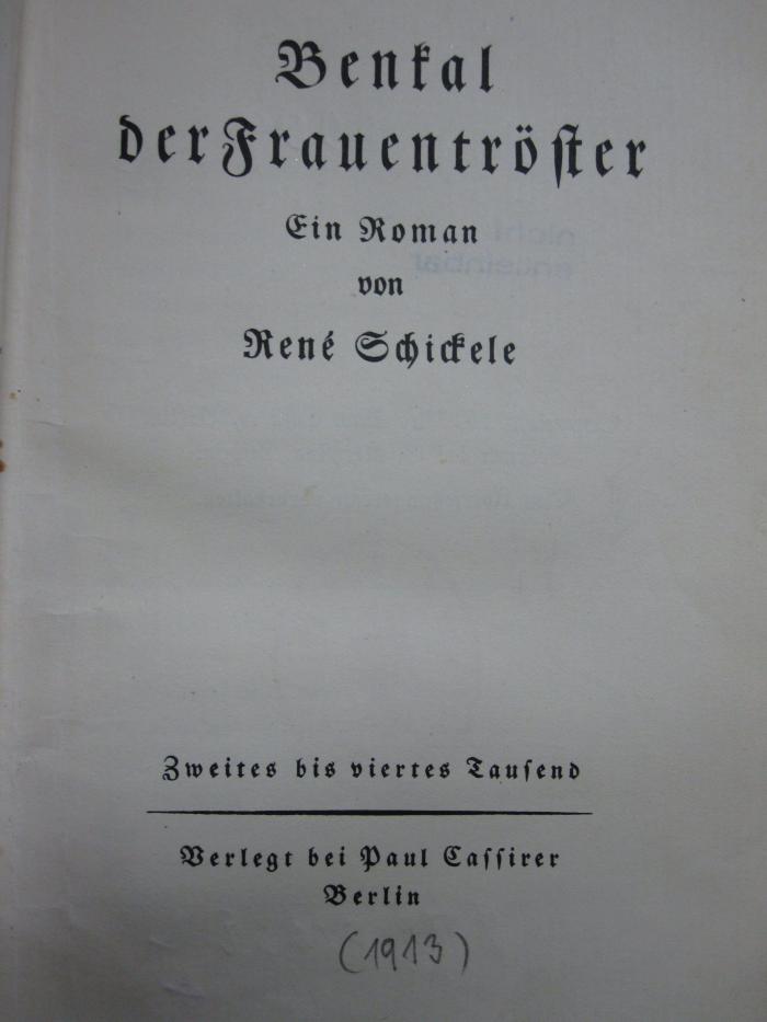 Cm 6009: Benkal der Frauentröster (1913)