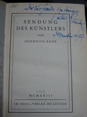 Cc 355: Sendung des Künstlers (1923)