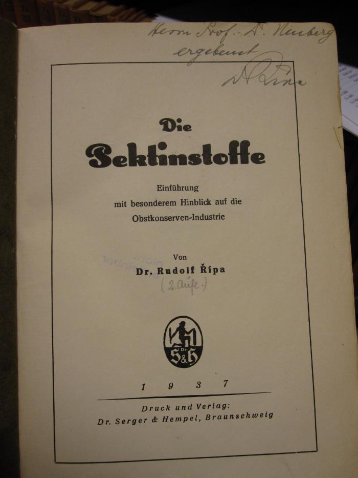 Ts 280 b: Die Pektinstoffe (1937)