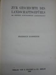 Cc 264: Zur Geschichte des Landschaftsgefühls im frühen achtzehnten Jahrhundert (1909)