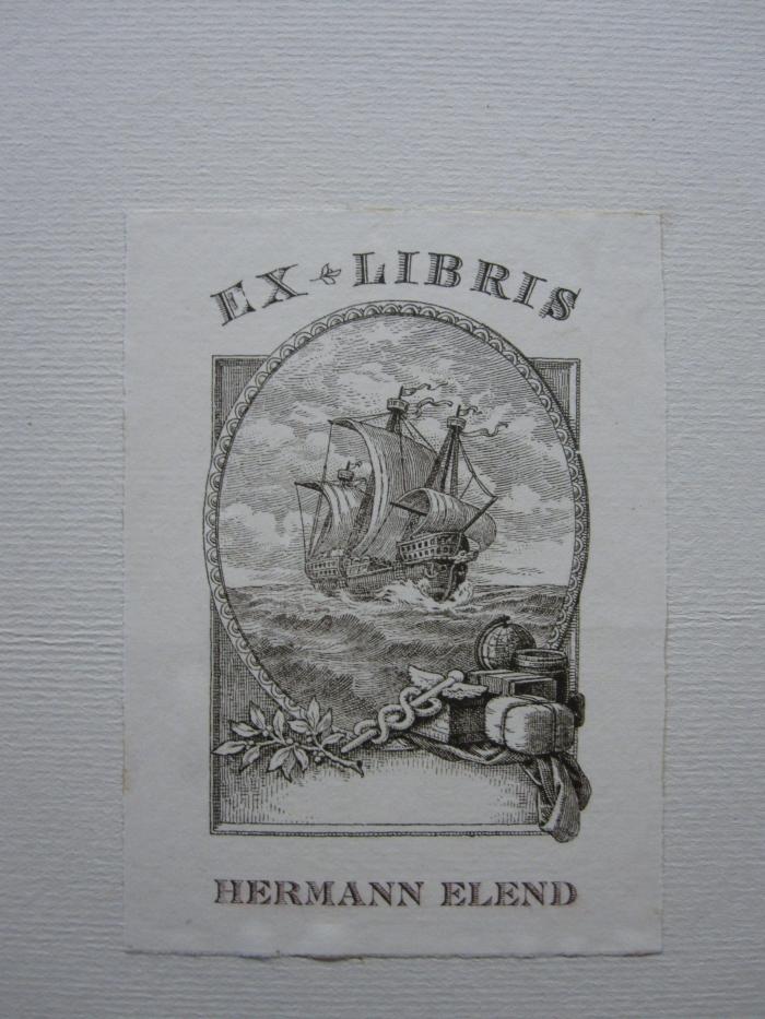 Co 105: Althebräische Lyrik (1923);G46 / 169 (Elend, Hermann), Etikett: Exlibris; 'Ex Libris Hermann Elend'.  (Prototyp)