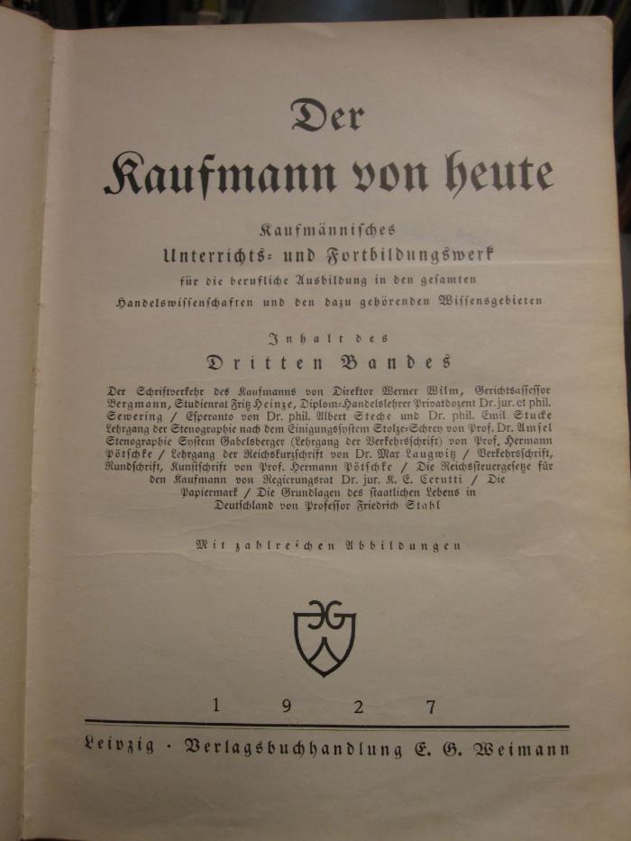 Me 406 f: Der Kaufmann von heute (1927)