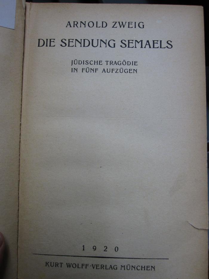 Cm 541: Die Sendung Semaels (1920)