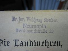 G46 / 681 (Stoeckert, Wolfgang), Stempel: Ortsangabe; 'Neuruppin Ferdinandstr. 33'. 