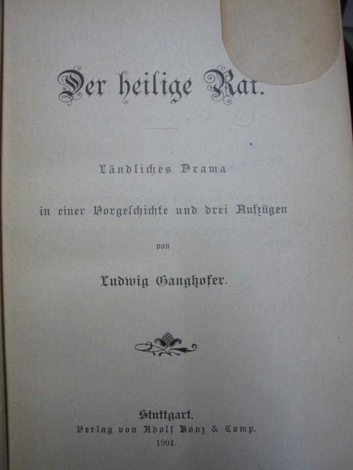 Cm 6076: Der heilige Rat (1901)