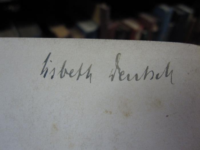 Cq 1757: Julius Cäsar ([1928]);G46 / 1395 (Deutsch, Lisbeth), Von Hand: Autogramm, Name; 'Lisbeth Deutsch'. 