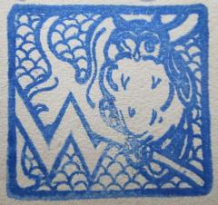 G46 / 1268 (Krüger, Elli), Stempel: Initiale, Abbildung; 'W'.  (Prototyp)