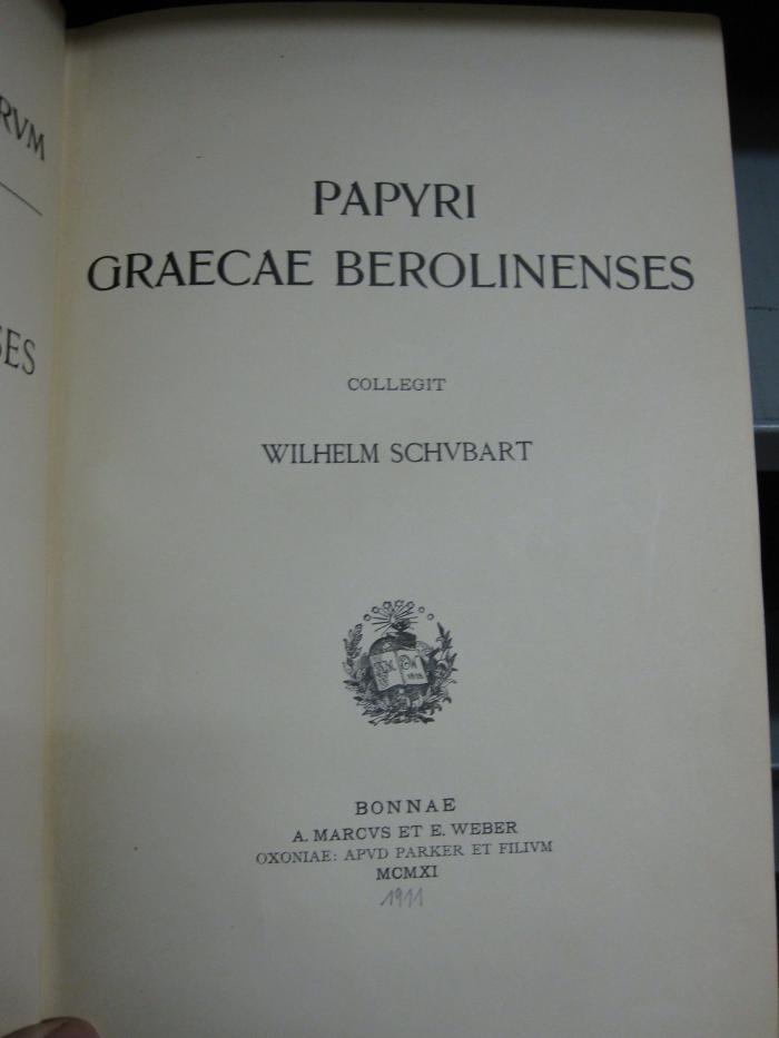 Aa 1353 x: Papyri Graecae Berolinenses (1911)