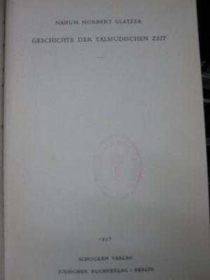 Ah 309: Geschichte der talmudischen Zeit (1937)