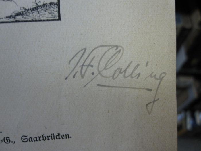 An 1609;G46 / 1468 (Colling, Jakob Ferdinand), Von Hand: Autogramm, Name; 'J. F. Colling'. 