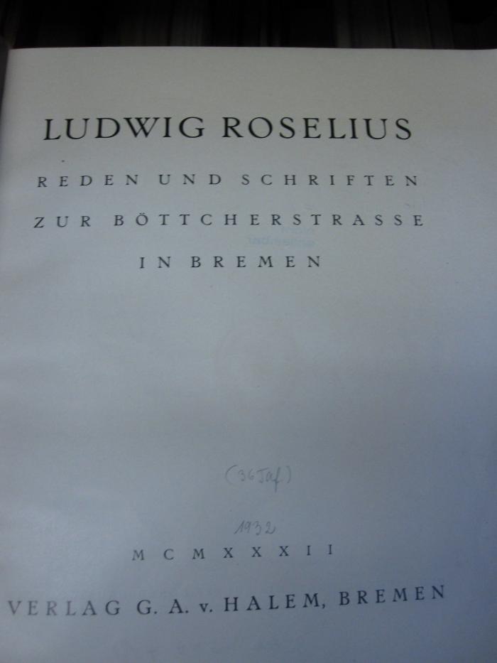 Ao 735 x: Reden und Schriften zur Böttcherstrase in Bremen (1932)