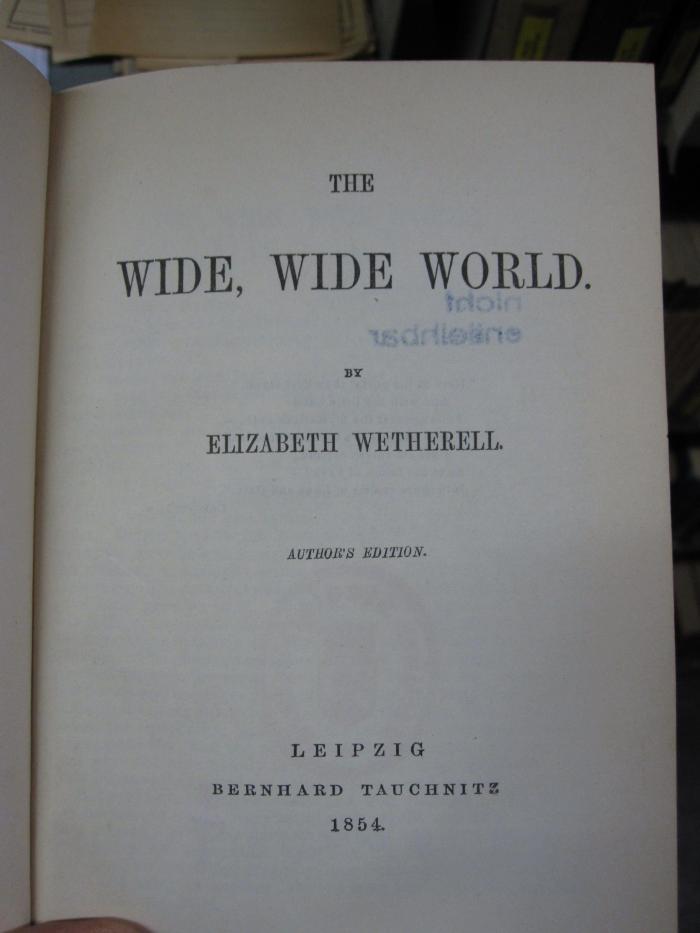 Cq 1764: The wide, wide world (1854)