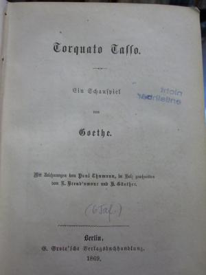 Cl 490: Torquato Tasso (1869)