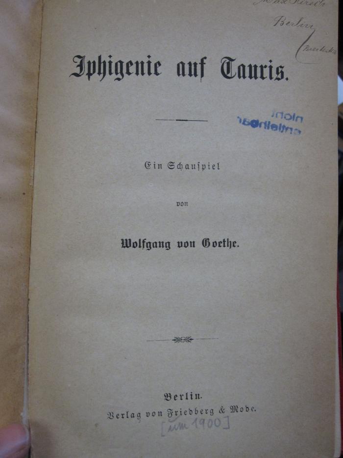 Cl 489: Iphigenie auf Tauris ([1900])