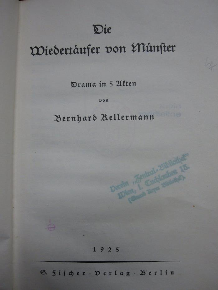 Cm 6108: Die Wiedertäufer von Münster (1925)