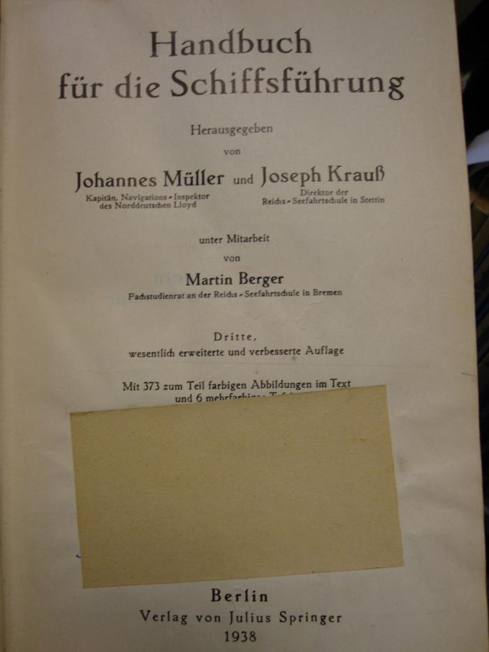 Mp 136: Handbuch für die Schiffsführung (1938)