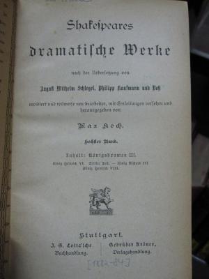Cq 1777 6: Shakespeares dramatische Werke ([1882-84])